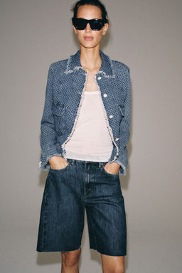 BERMUDA DENIM RELAXED TIRO MEDIO ZW COLLECTION / Azul - Zara фото 4