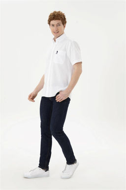 Мужская белая рубашка с коротким рукавом - U.s. polo assn фото 4