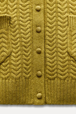 CABLE-KNIT JACKET 100% WOOL - Zara фото 9