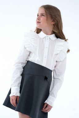 Жёлтая школьная блуза Mooriposh, модель 06114  фото 10