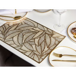 Цена за 12 шт. Салфетка сервировочная на стол Доляна Листопад, 4530 см, цвет золотой  фото 5