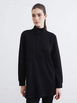 Dik Yaka Soft Touch Kad?n Sweatshirt Tunik
