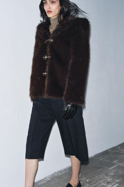 SHORT FAUX FUR COAT ZW COLLECTION - Zara фото 3