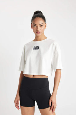 DeFactoFit Футболка Oversize с круглым вырезом и короткими рукавами NBA Wordmark