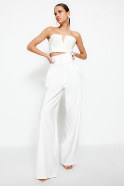 TRENDYOLMILLA Siyah Korse Detayl? Dokuma Pantolon TPRSS23PL00033 фото 3