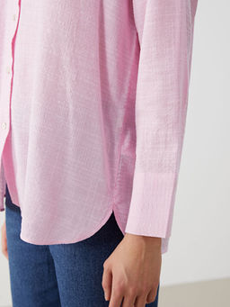 D?z Uzun Kollu Oversize Kad?n G?mlek