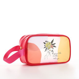 Косметичка на молнии для бассейна, с ручкой, с принтом Силуэт, малиновая