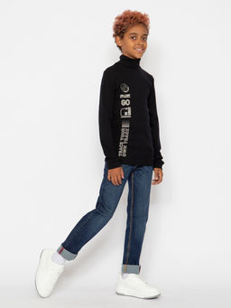 CRB wear/CWJB 63668-22-383 Водолазка для мальчика,черный/Ex.Cherubino  фото 2