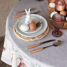 Скатерть Этель Пасхальные Тильды d=215 см, 100% хл, саржа 190 гр/м2  фото 8