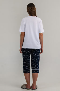 Арт. 9165 Пижама с бриджами 44-50 (4шт) Цвет:верх-белый,низ-темно-синий - Калинка фото 18