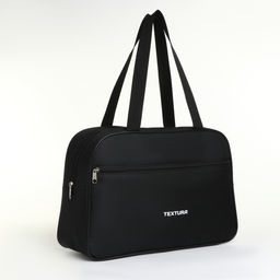 Сумка для обуви на молнии TEXTURA, наружный карман, чёрная