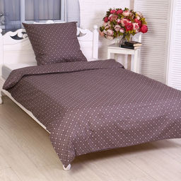 Постельное бельё 1.5сп Голливуд коричневый (пододеяльник 145х215см, наволочка 70х70см) бязь, 120г/м, 100% хлопок