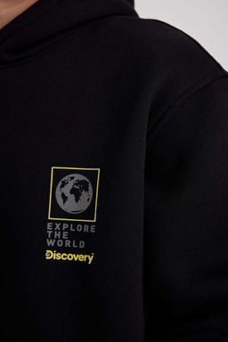 Толстая толстая толстовка с капюшоном Discovery Channel Relax Fit - Defacto фото 5
