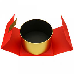 Коробка подарочная 22х22х13см "Круг" золотой в красной коробке (ДМ)