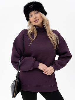 футер 3х нитка с начесом Свитшот ,баклажановый