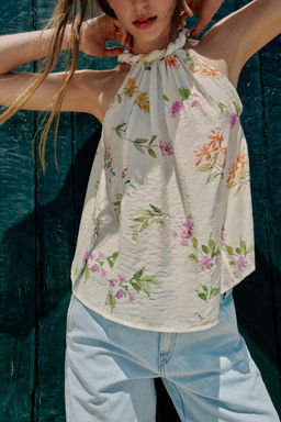 TOP HALTER ESTAMPADO FLORAL / Multicolor - Zara фото 6
