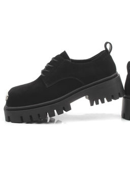 03-23120-6 BLACK Полуботинки демисезонные женские (натуральная замша)