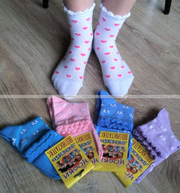 5 ПАР - ЮстаТекс носки детские 3с24 на ДЕВОЧЕК хлопок с лайкрой сетка - 5 ПАР