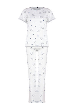 Trendyolmilla Beyaz Y?ld?z Desenli Orme Pijama Tak?m? THMSS24PT00371 фото 7