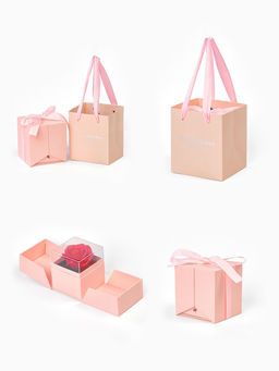 Набор с кулоном «Я тебя люблю», в коробке с розами, цвет серебро, розовая коробка