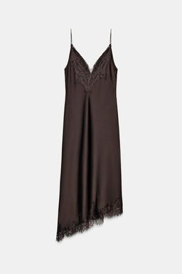 ZW COLLECTION SATIN LACE DRESS - Zara фото 7