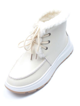 11-P2 BEIGE Ботинки зимние женские (натуральная кожа, нат. мех и шерсть)