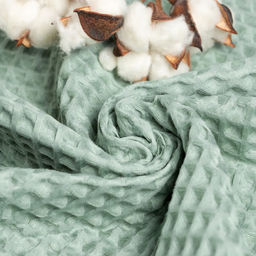 Полотенце вафельное банное Этель Boho 67х140 см, цвет мятный, 100% хлопок, 290 гр/м2  фото 2