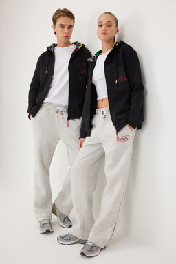 Gri Olimpiyat Logo Bask?l? Bagc?kl? Unisex Orme Esofman Alt? TWOAW26EA00011 - Trendyolmilla фото 3