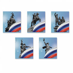 Цена за 5 шт. Тетрадь общая ученическая ErichKrause Российский герб, 48 листов, клетка, матовая ламинация+выборочный УФ-лак+тиснение фольгой_MIX-PACK  фото 2