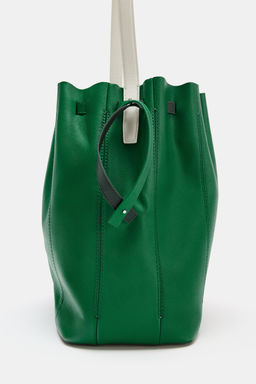 MAXI BOLSO PIEL COMBINADO / Verde - Zara фото 5