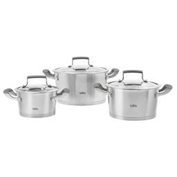 Набор посудыВенера LR02-131 3 предмета 1,6+3,1+5,5л) индукционное 5-ти ступ. капс. дно /LARA/