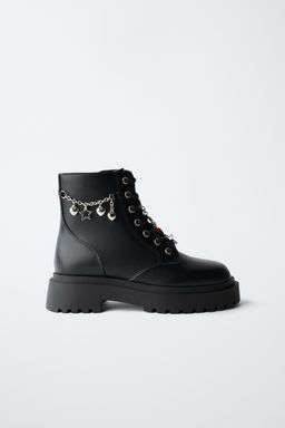 LACE-UP ANKLE BOOTS WITH CHARMS - Zara фото 12