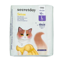 Прокладки гигиенические хлопковые для критических дней (размер L) Sense SecretDay, Корея, 10 шт. Акция