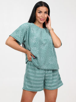 460 ЖЕНСКАЯ ПИЖАМА (шорты) (Зелёный) - А-дина фото 4