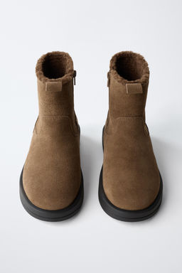 LINED LEATHER ANKLE BOOTS - Zara фото 4