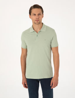 _a_la Slim Fit %100 Pamuk K_vr_lmaz Polo Yaka Basic Ti__rt