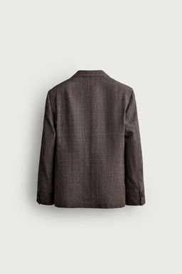 BLAZER TRAJE CUADROS LINO - LANA / Marr?n - Zara фото 10