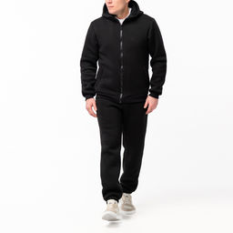RODOS Спортивный костюм мужской с начесом демисезон М-299 Чёрный RODOS Спортивный костюм мужской с начесом демисезон М-299 Чёрный