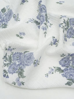 Муслин двухслойный с эф.жатости Марета цв.белый, ш.1.35м, хл-100%, 120гр/м.кв - Купава фото 3