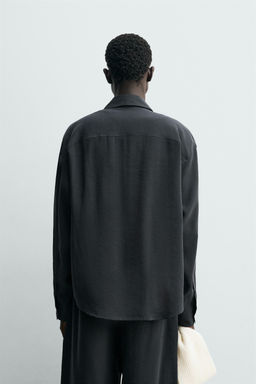 CAMISA FLUIDA RELAXED FIT / Negro - Zara фото 3
