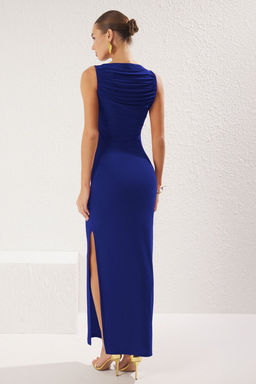 TRENDYOLMILLA Tarc?n Buzgu Yaka Detayl? Orme Uzun S?k Abiye & Mezuniyet Elbise TPRSS25AE00121  фото 8