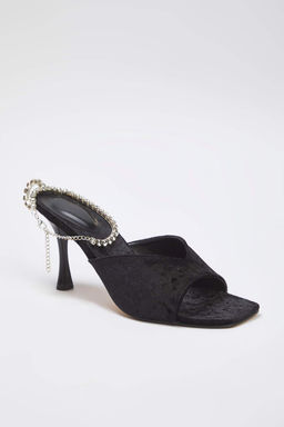 Siyah Kadife Tas Aksesuarl? Bilekten Baglamal? Klasik Topuklu Ayakkab? TAKAW26TO00019 - Trendyolmilla фото 5