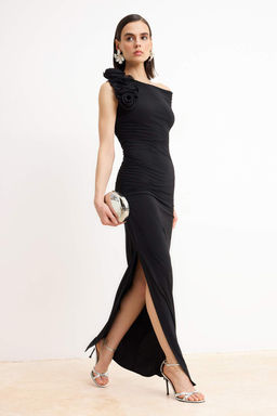 K?rm?z? Duz Orme Sandy Maxi Abiye & Mezuniyet Elbisesi - Trendyolmilla фото 5