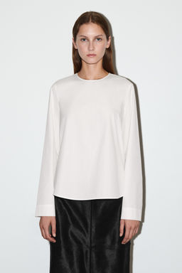 CURVED-HEM COTTON BLOUSE - H&m фото 2
