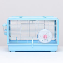 Клетка для грызунов с пластиковым укреплением 47 х 30 х 32 см, голубая - Пижон фото 9