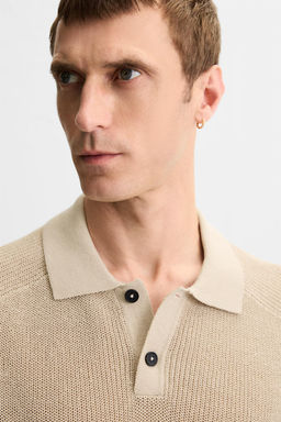 TEXTURED KNIT POLO SHIRT - Zara фото 5
