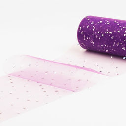 Фатин с блёстками, 15 см, 23±1 м, 11±1 г/м², фиолетовый №27
