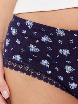 Цена за 2 штуки! Трусы женские шортики темно-синие с цветочками цветочки на т.синем 412611 - Mark formelle фото 6