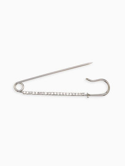 Булавка Классика широкая, 7.5 см, цвет белый в серебре