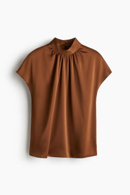 Blusa de sat?n con cuello elevado - H&m фото 2
